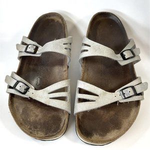 Birki’s by Birkenstock Moorea Granada Sandals Silver Size 42 US 9.5 /Women 11.5